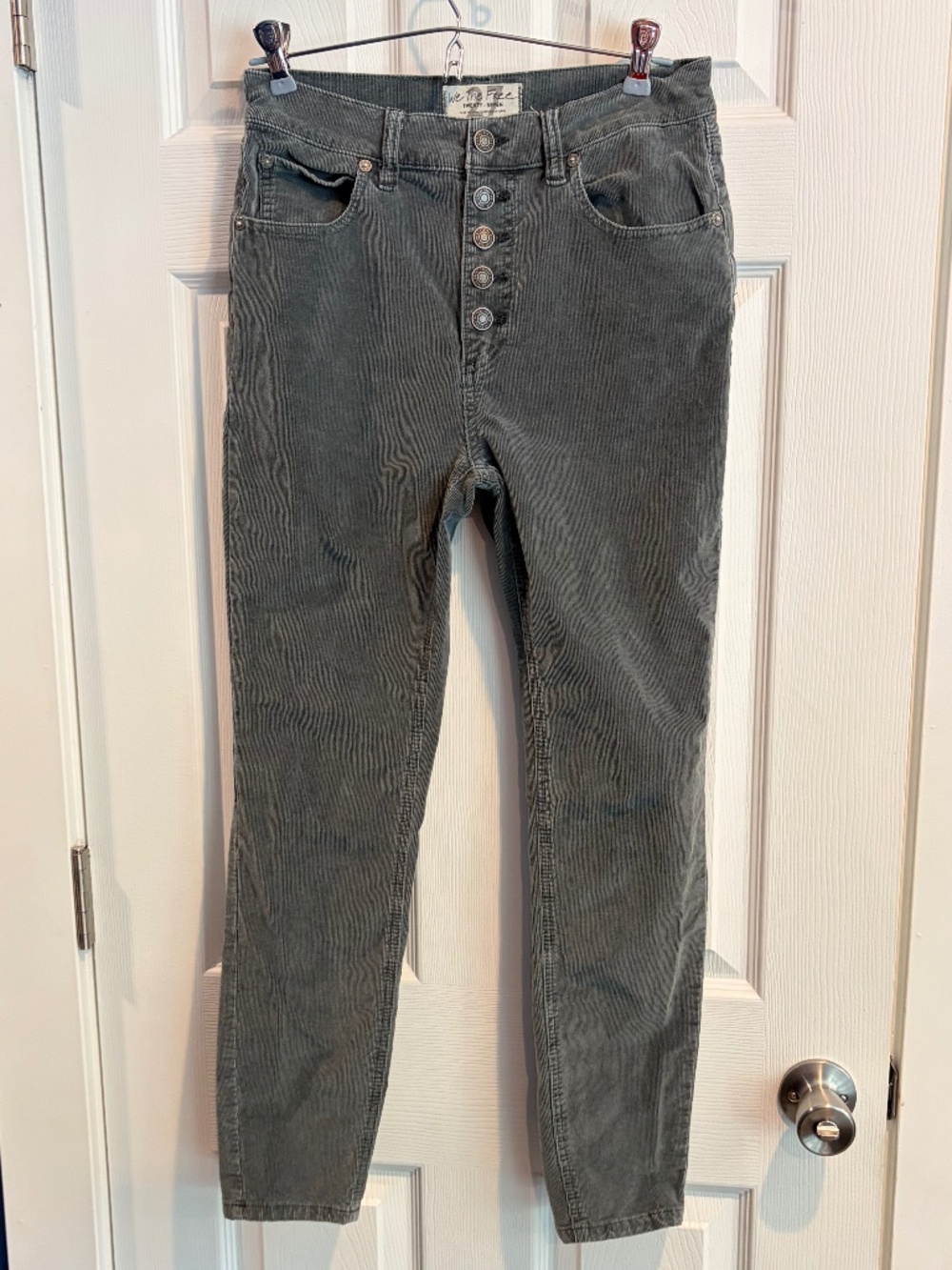 We the Free Blue Gray Corduroy Pants 27